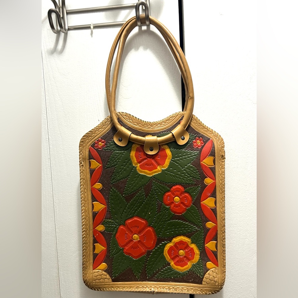 Vintage Vibrant Floral Tote Bag